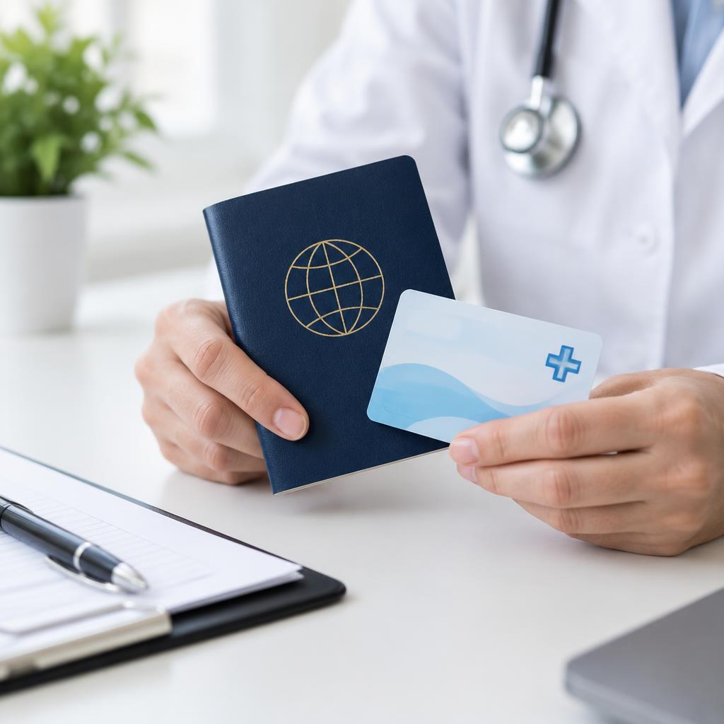 Insurance coordination — passport and medical paperwork