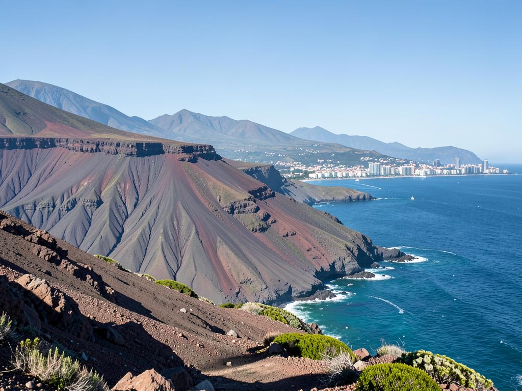 Tenerife coastline and resort tourism area